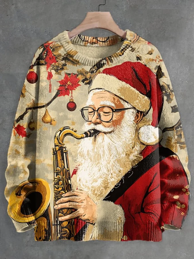 Men's Christmas Print Crew Neck Ugly Christmas Sweatshirt