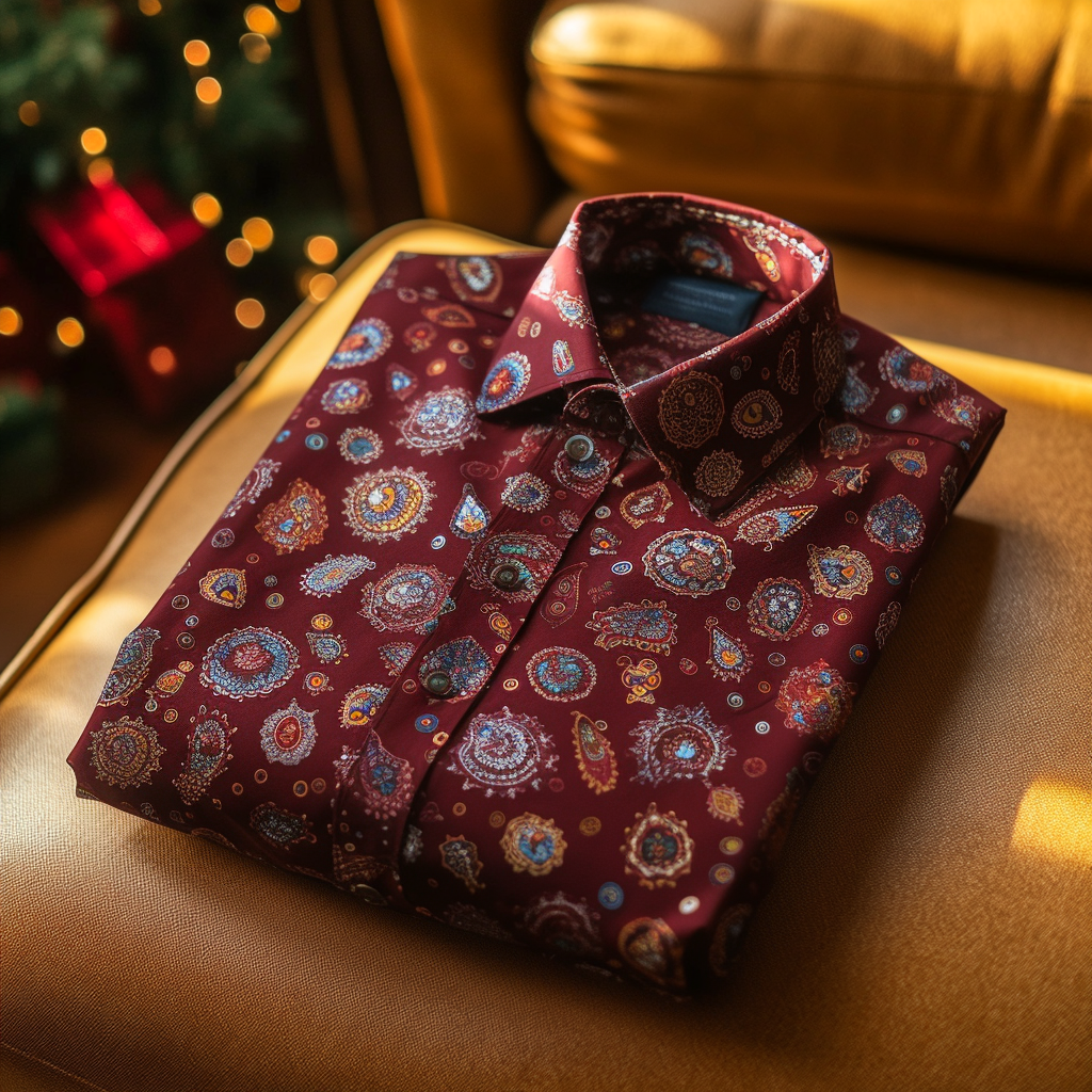 Men's floral print long sleeve shirt