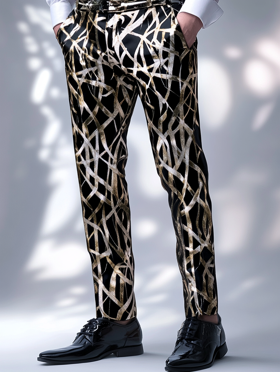 Business Casual Printed Suit Pants