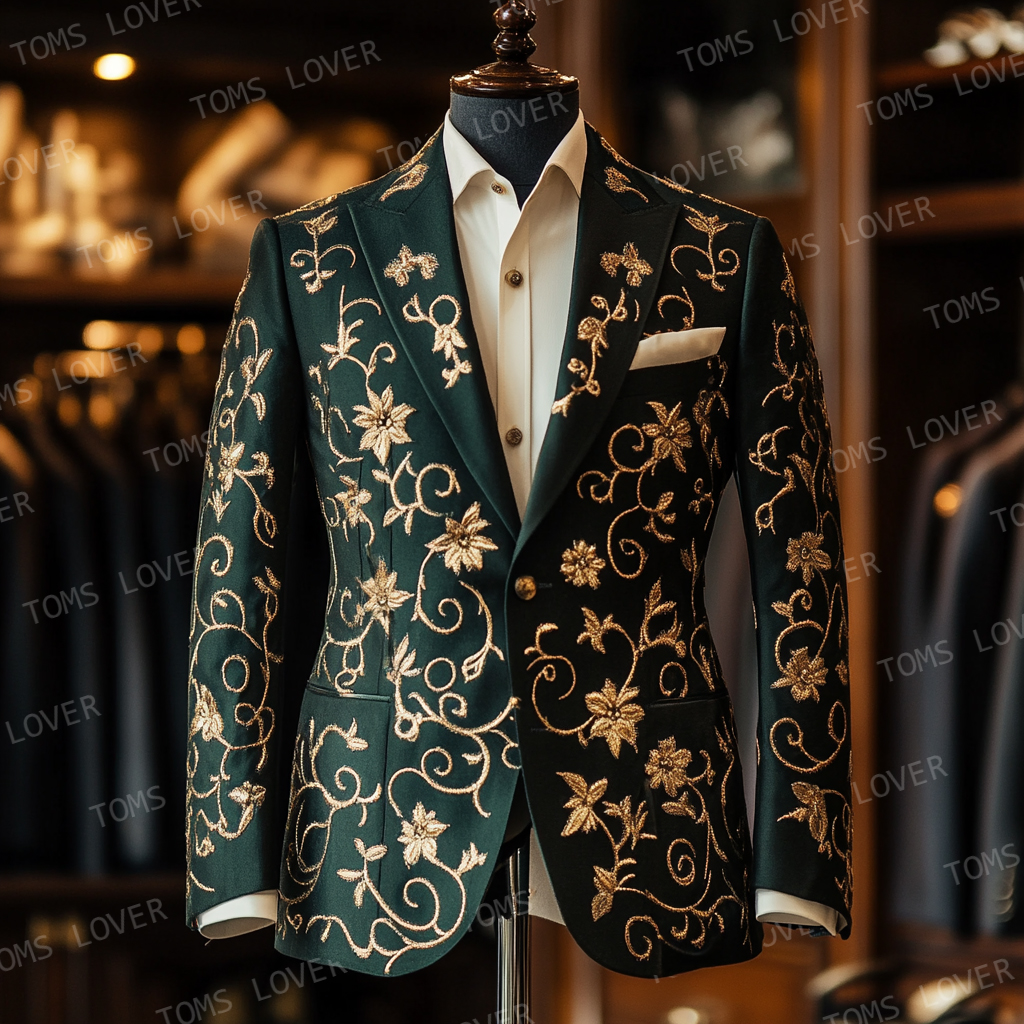 Luxury Blazer Single Button Wedding Social Casual Suit