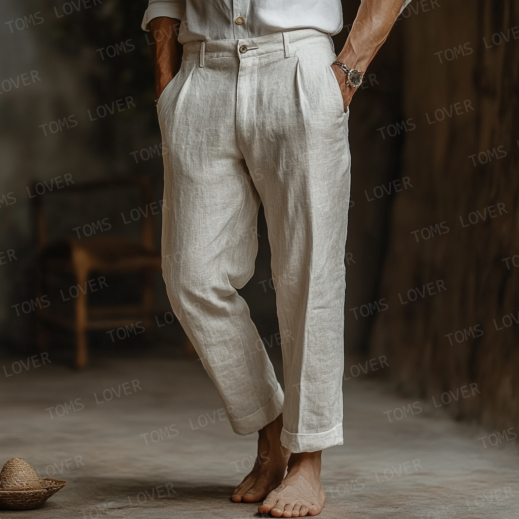 Spring men's linen trousers