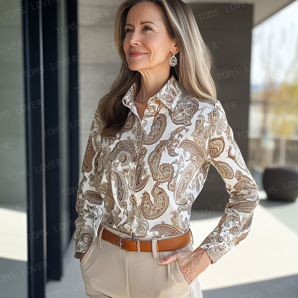 Women's Business Casual Cotton Long Sleeve Shirt