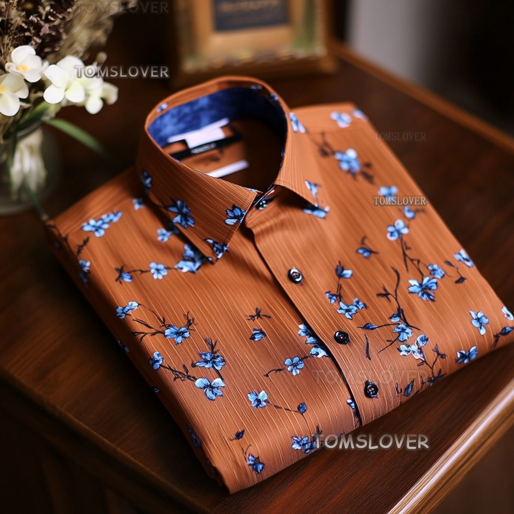 Spring floral design men's shirt