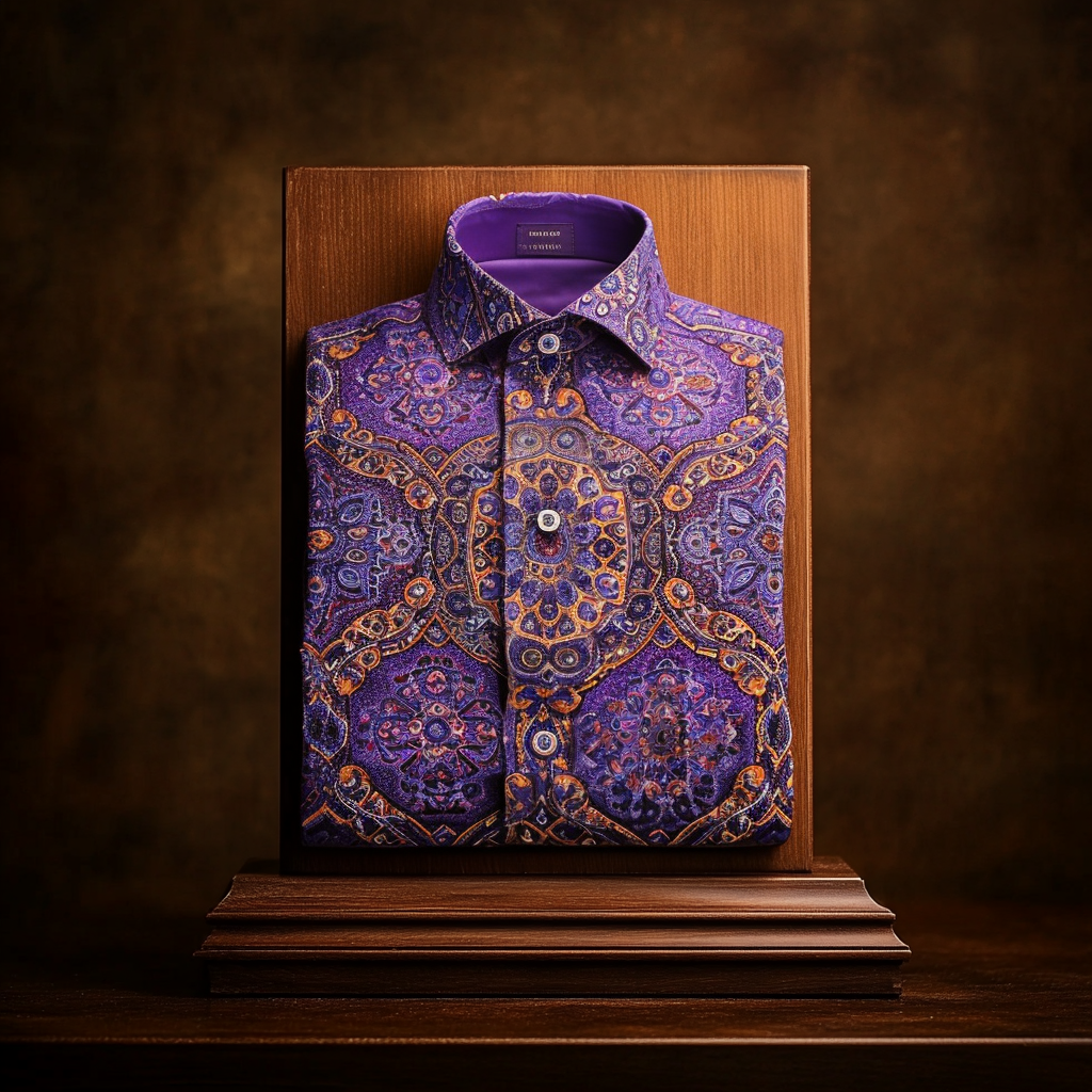 TomsloverElegance Sleek Print  Business Casual Shirt Long Sleeve