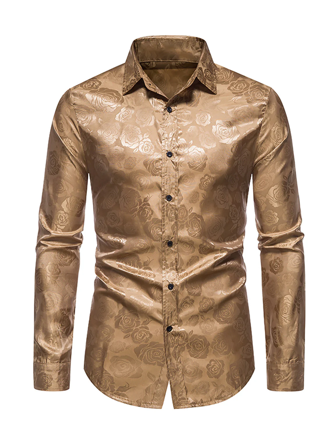 Men's Vintage Print Casual Fashion Button Long Sleeve Shirt