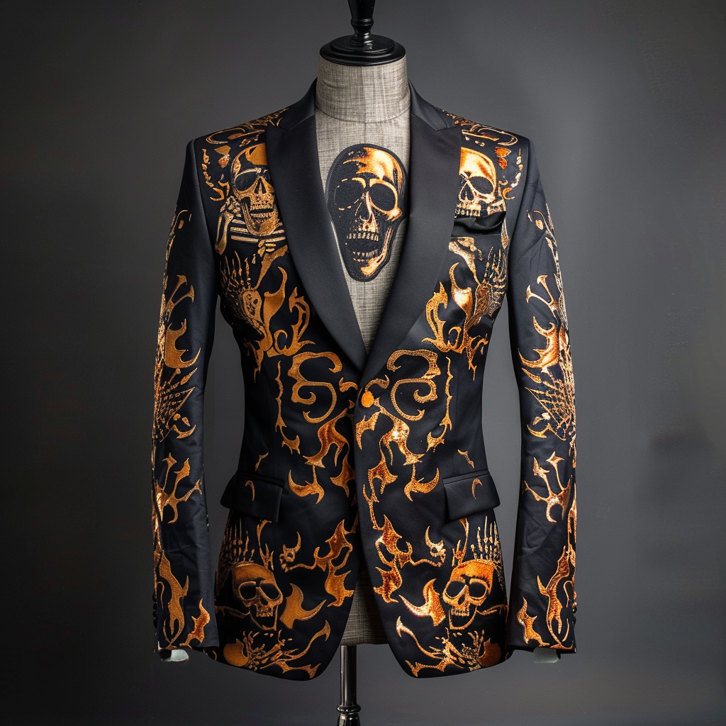 TomsloverMen's Halloween Casual Blazer Jacket Blazer Regular Fit  Single Breasted One-button 