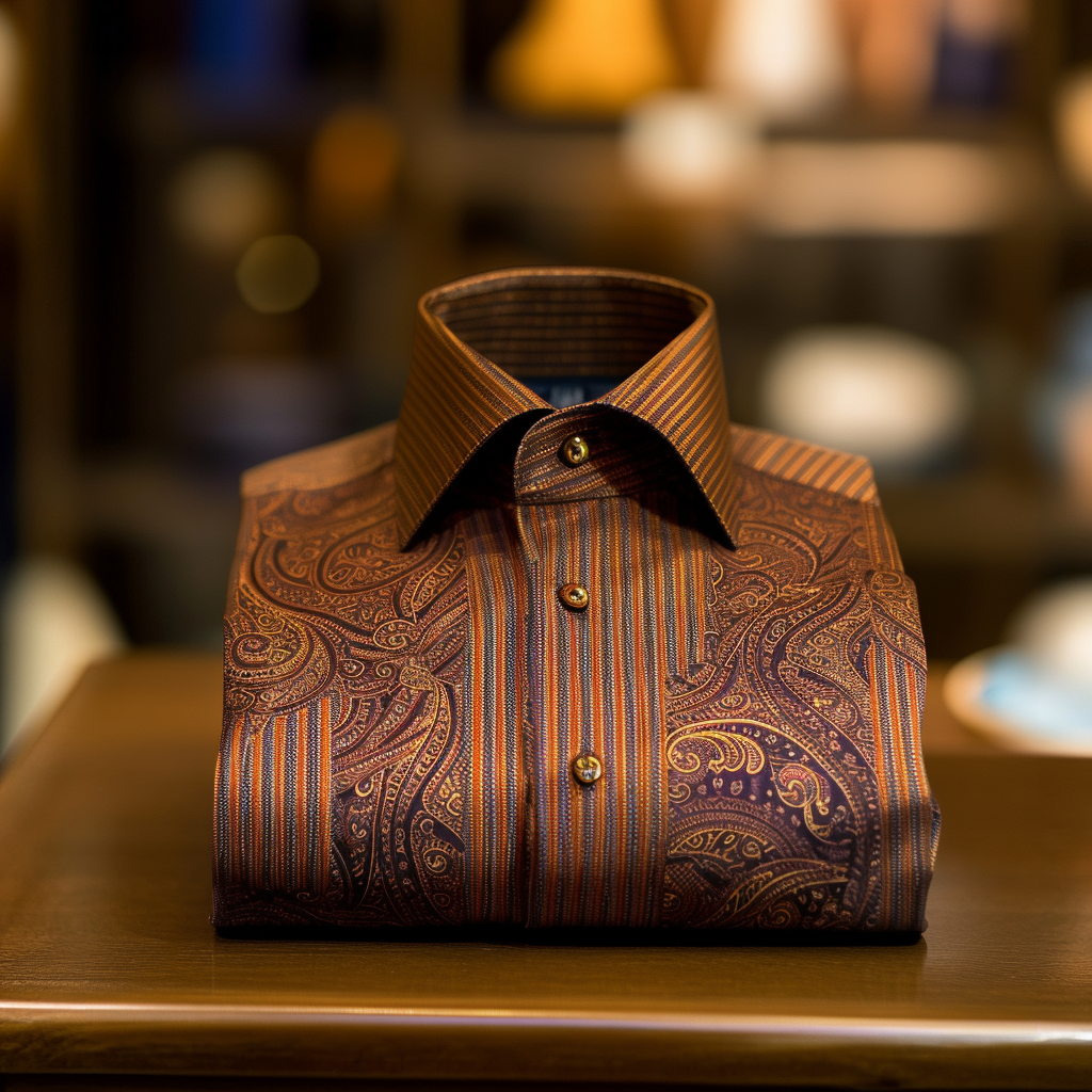 Paisley long-sleeved shirt with a retro and modern design