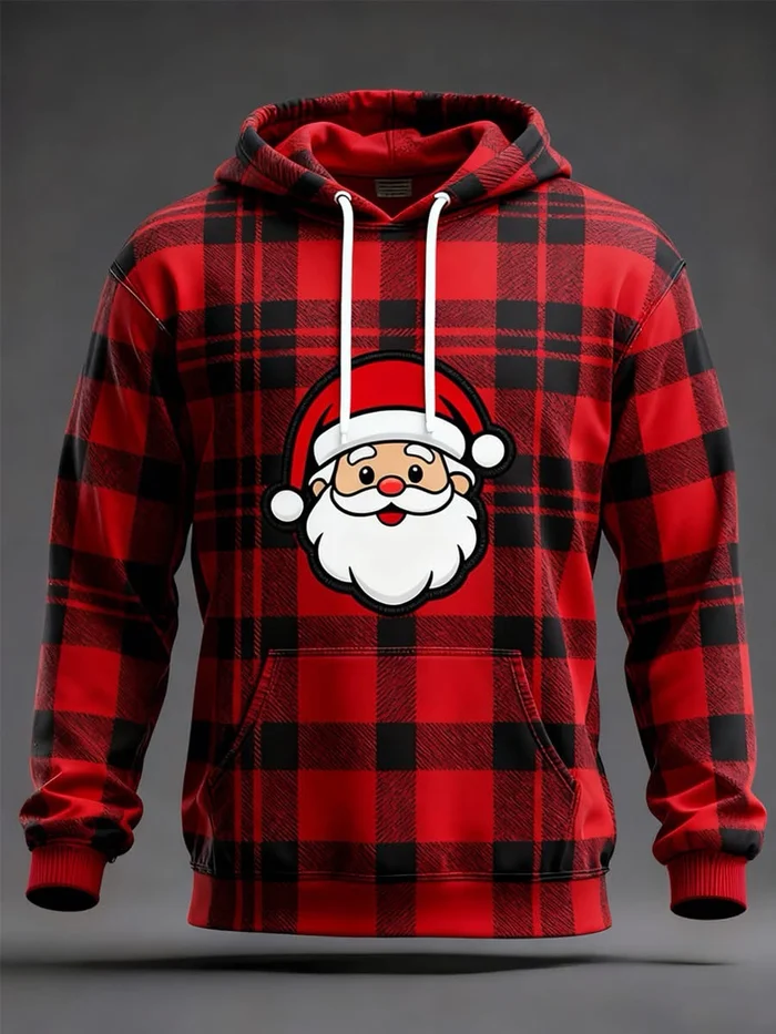 Men's Christmas Art Design Printed Hoodie