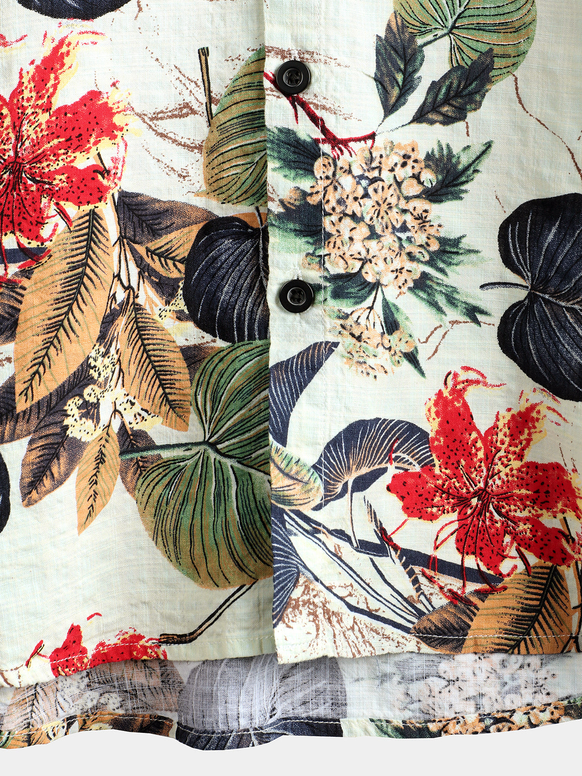 Cotton Casual Resort Hawaiian Shirt with Pockets plus size