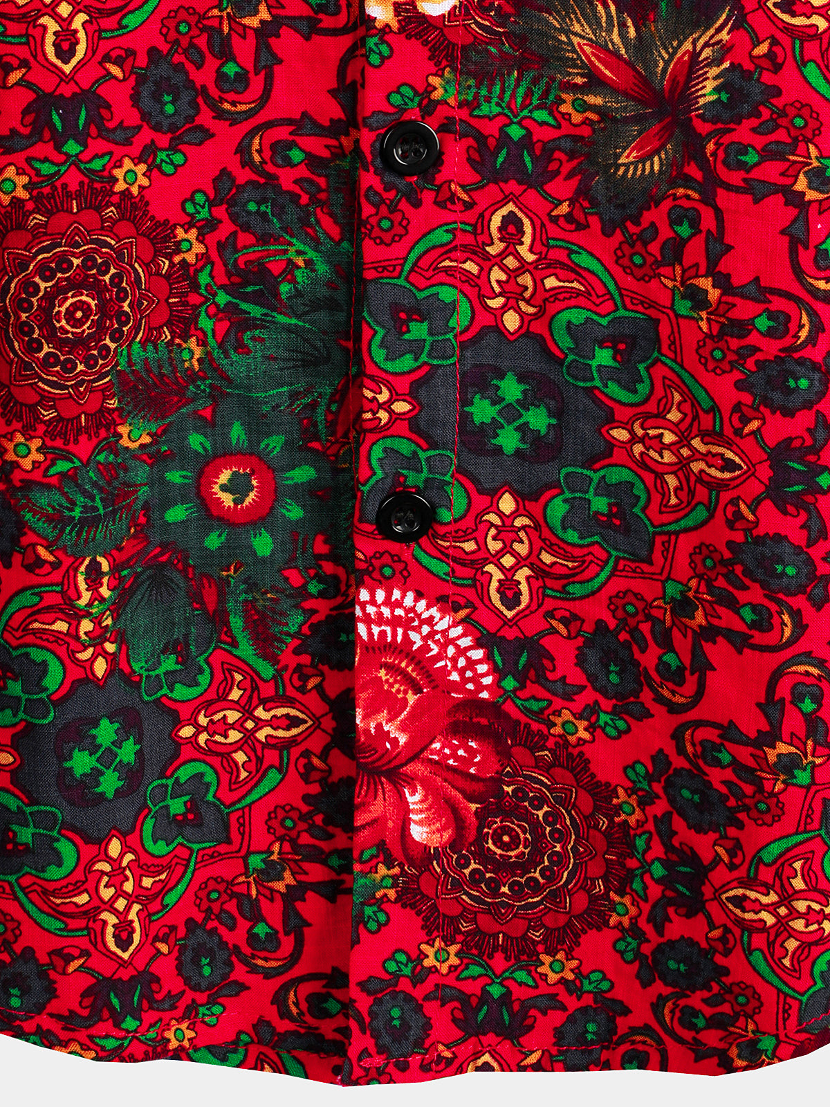 Cotton Casual Resort Hawaiian Shirt with Pockets plus size