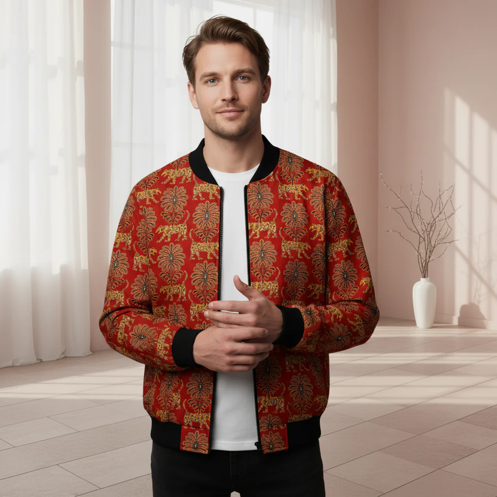 Men's Fashion Printed Zipper Jacket