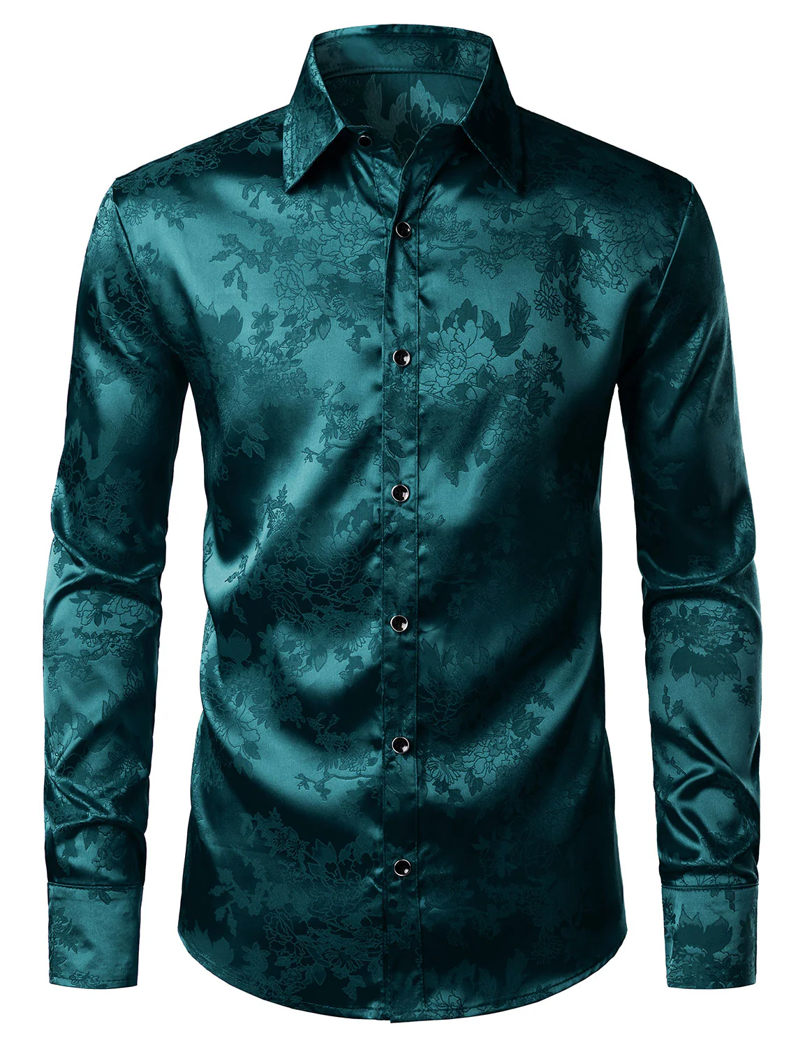 Men's Vintage Print Casual Fashion Button Long Sleeve Shirt