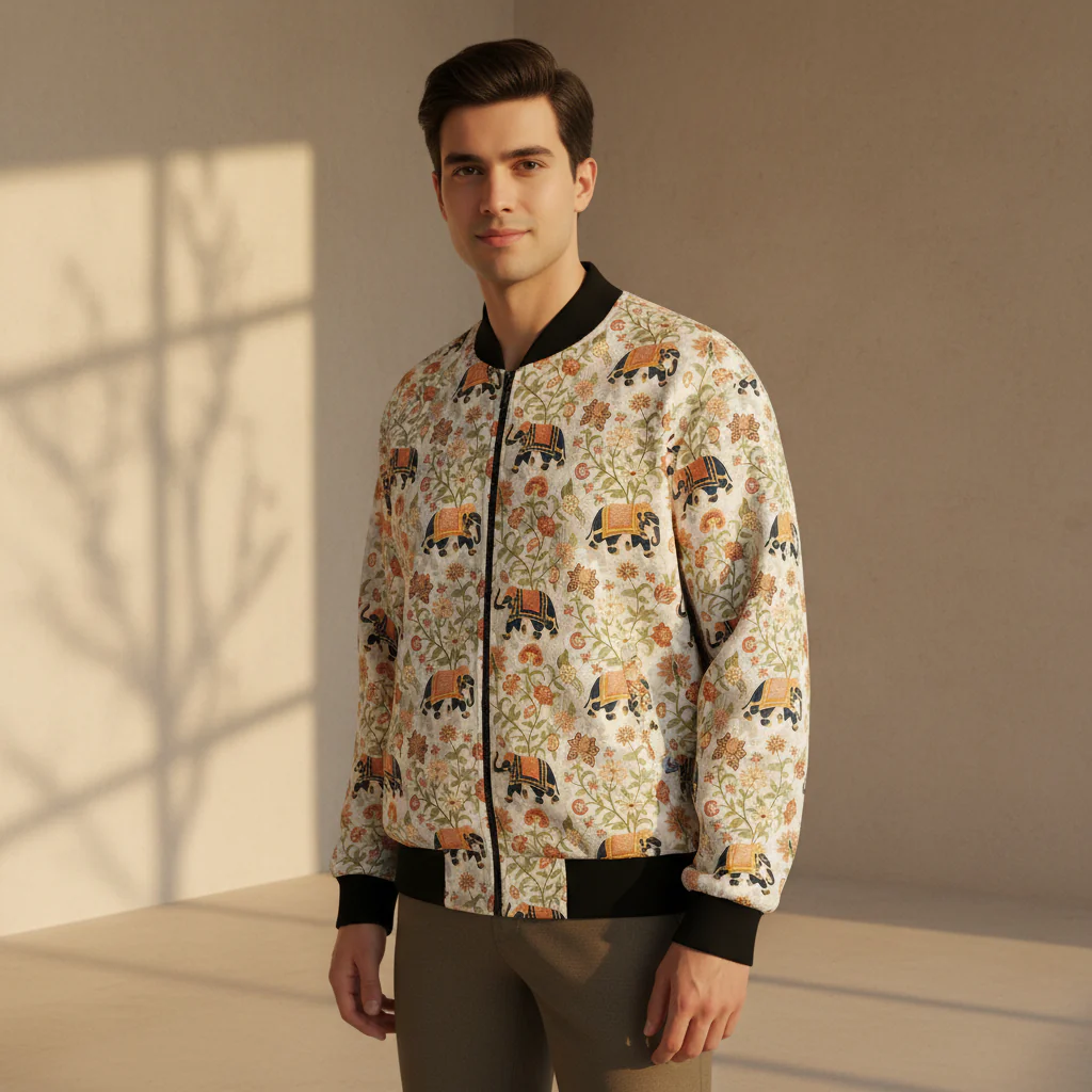 Men's Fashion Printed Zipper Jacket