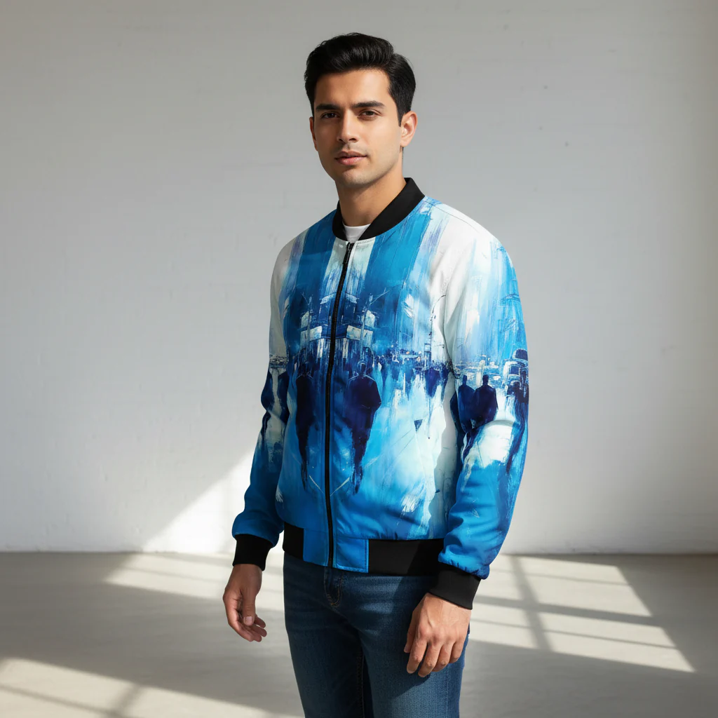 Men's Fashion Printed Zipper Jacket