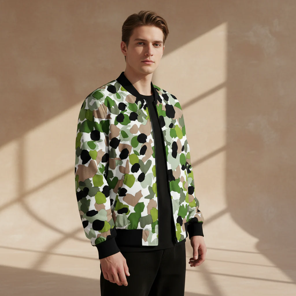 Men's Fashion Printed Zipper Jacket