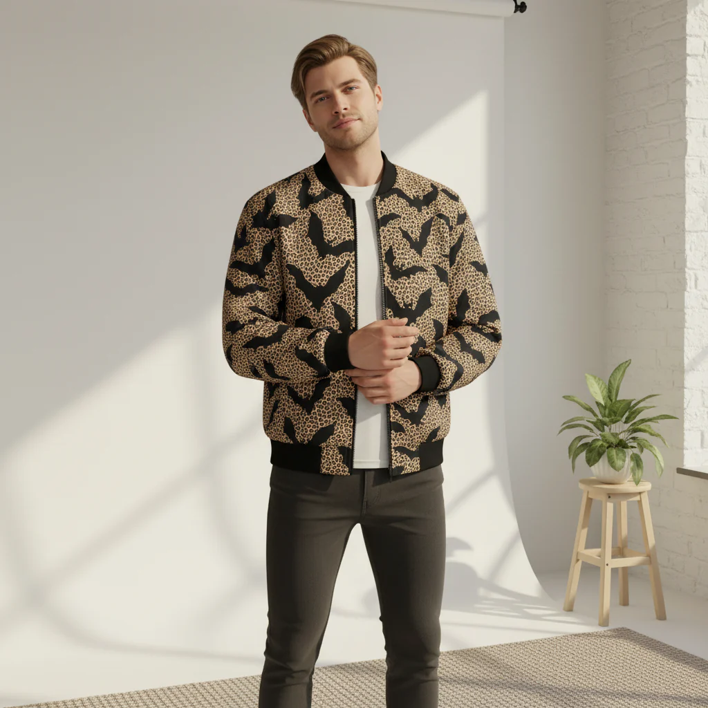 Men's Fashion Printed Zipper Jacket