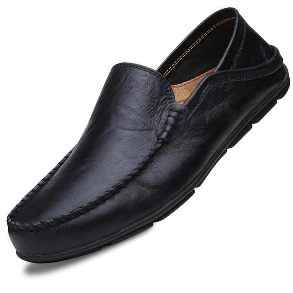 TomsloverMen's Genuine Leather Loafers Casual Flat Shoes