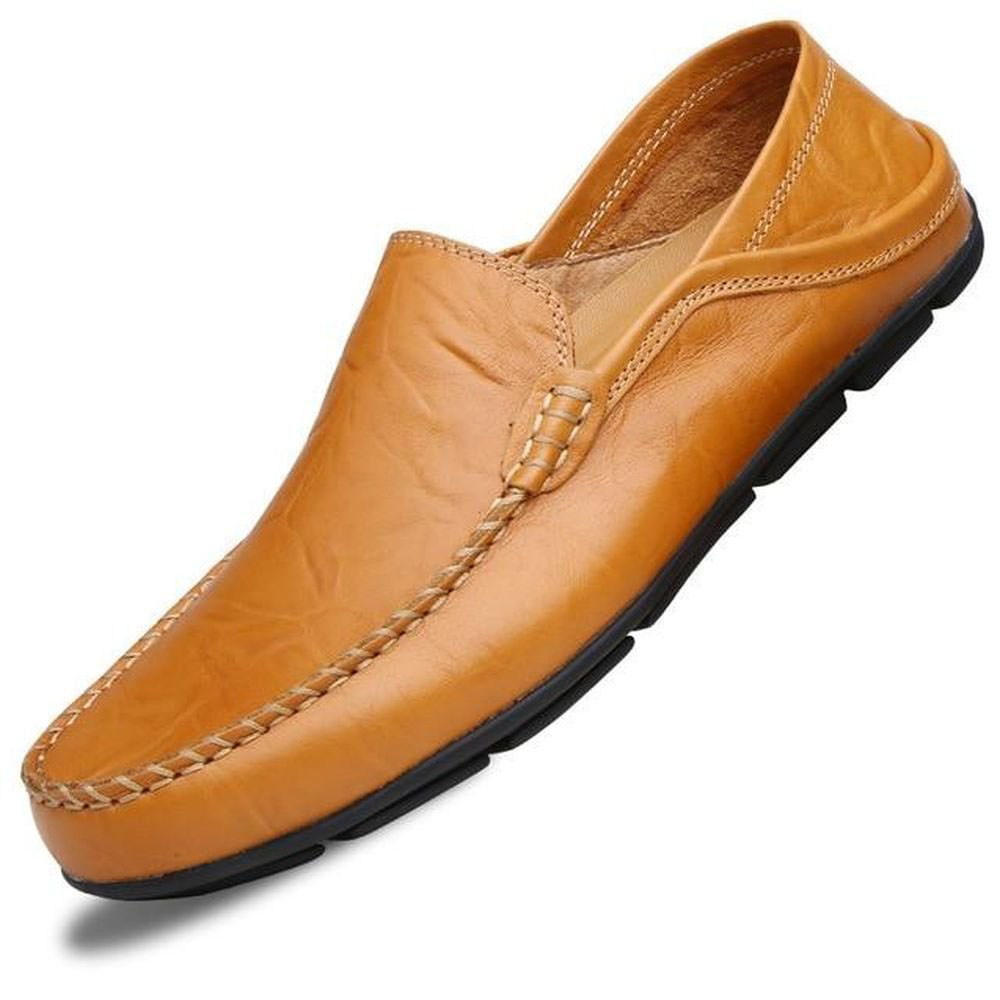 TomsloverMen's Genuine Leather Loafers Casual Flat Shoes