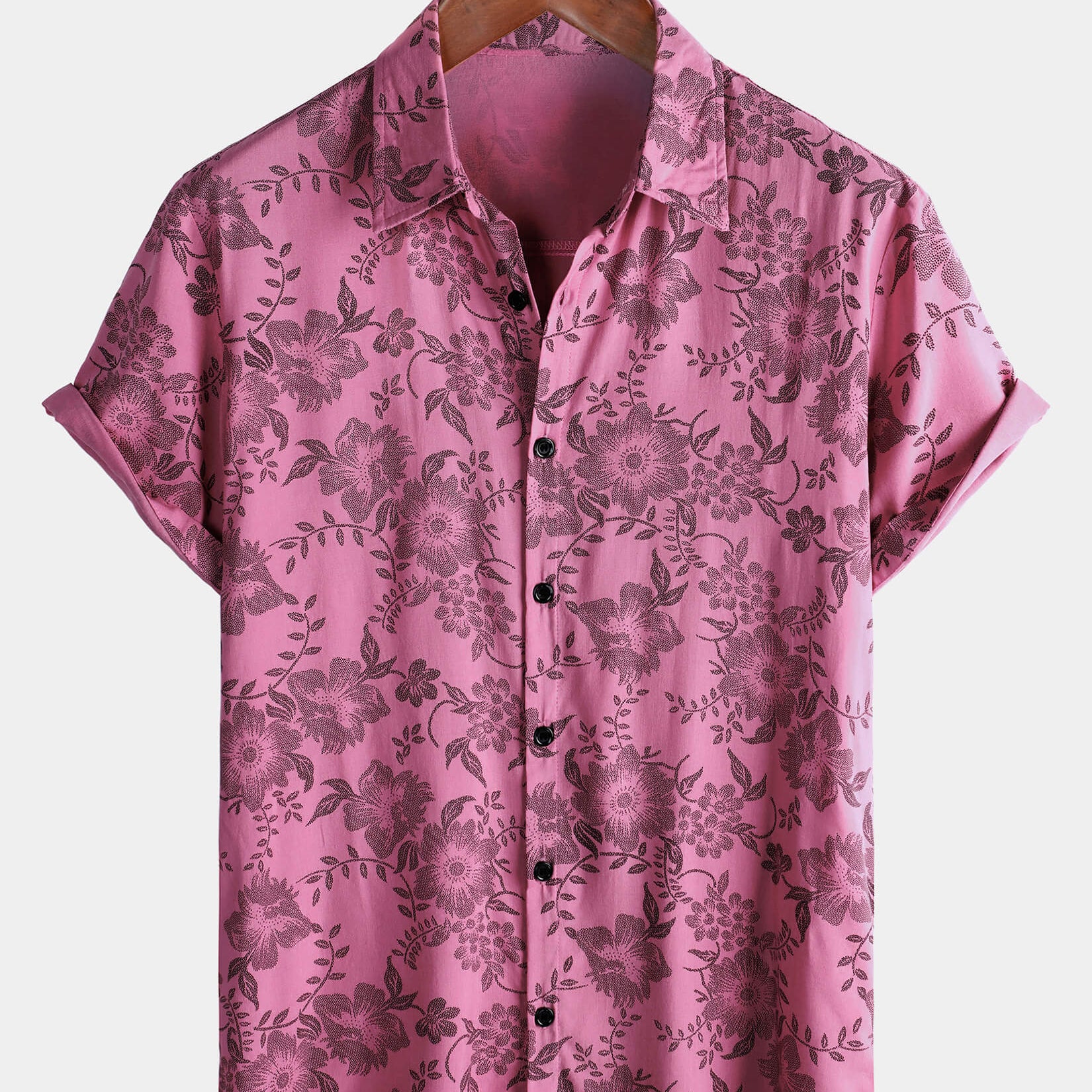 Cotton Casual Resort Hawaiian Shirt with Pockets plus size