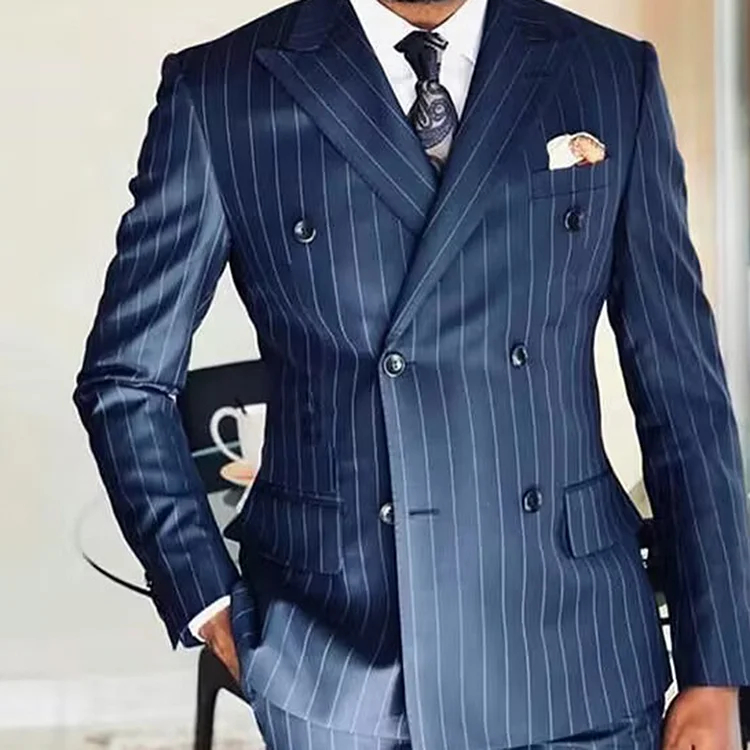 Men's single breasted regular fit suit blazer trousers set