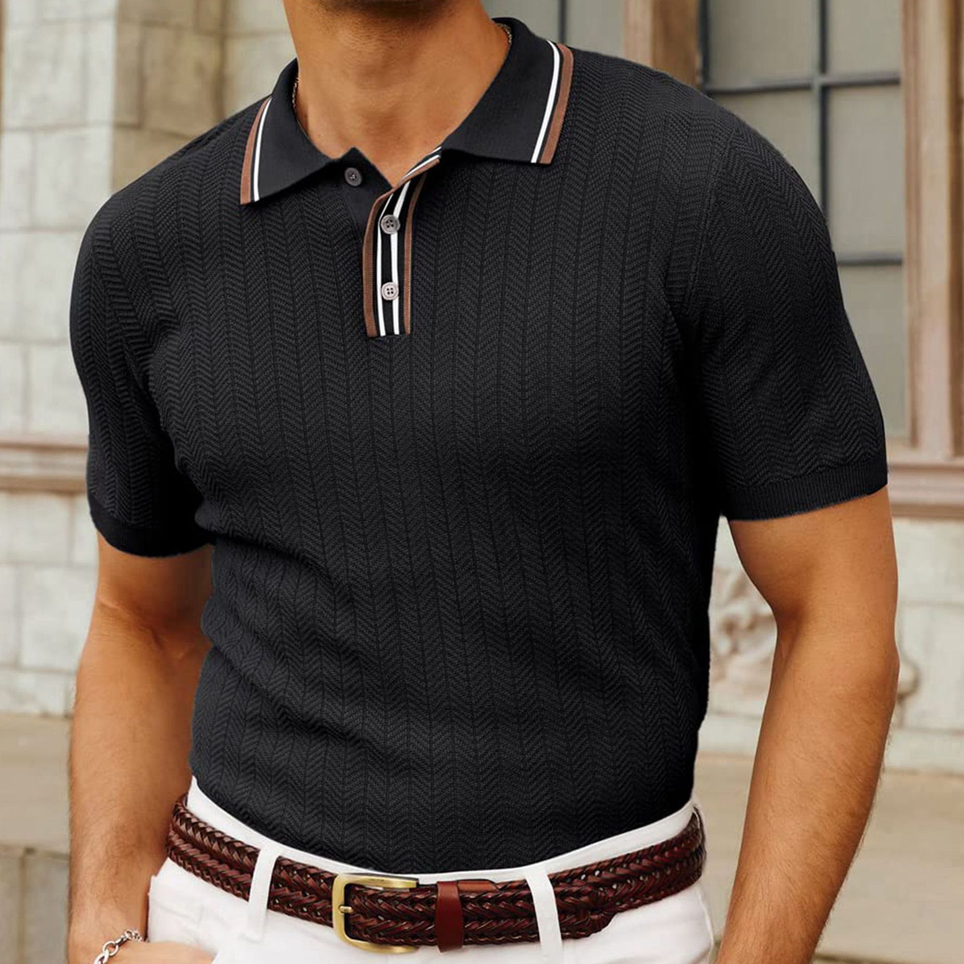 Men's Knit Business Polo Short Sleeve