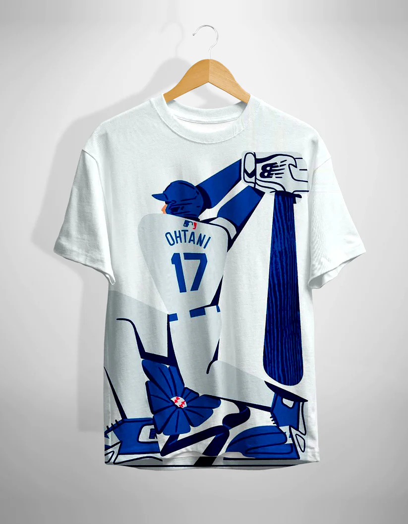 Men's casual short-sleeved pullover Ohtani Printed Printed Tee shirt