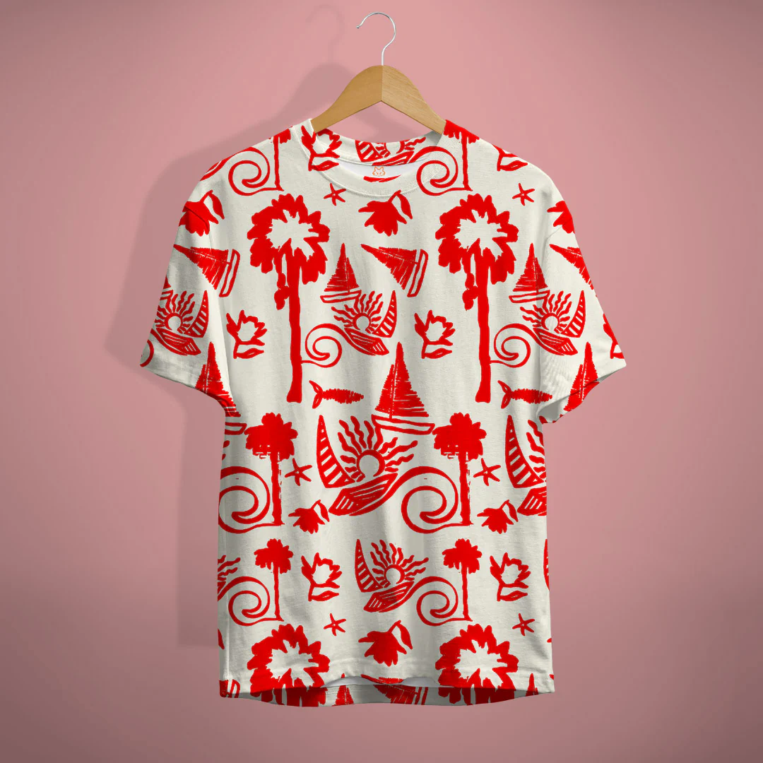Men's casual short-sleeved pullover  Printed Tee shirt