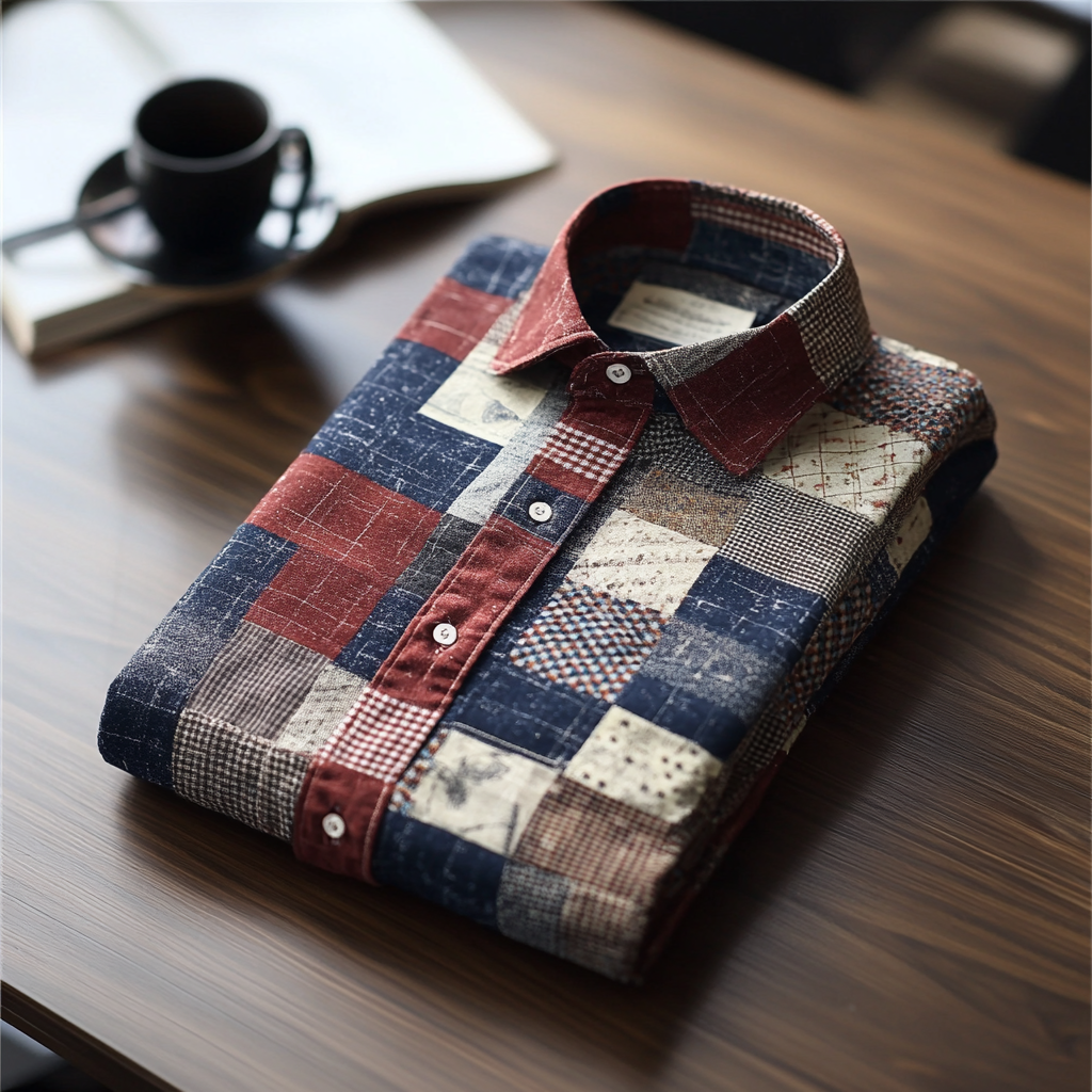 TomsloverColorful plaid shirt men's casual fashion cotton