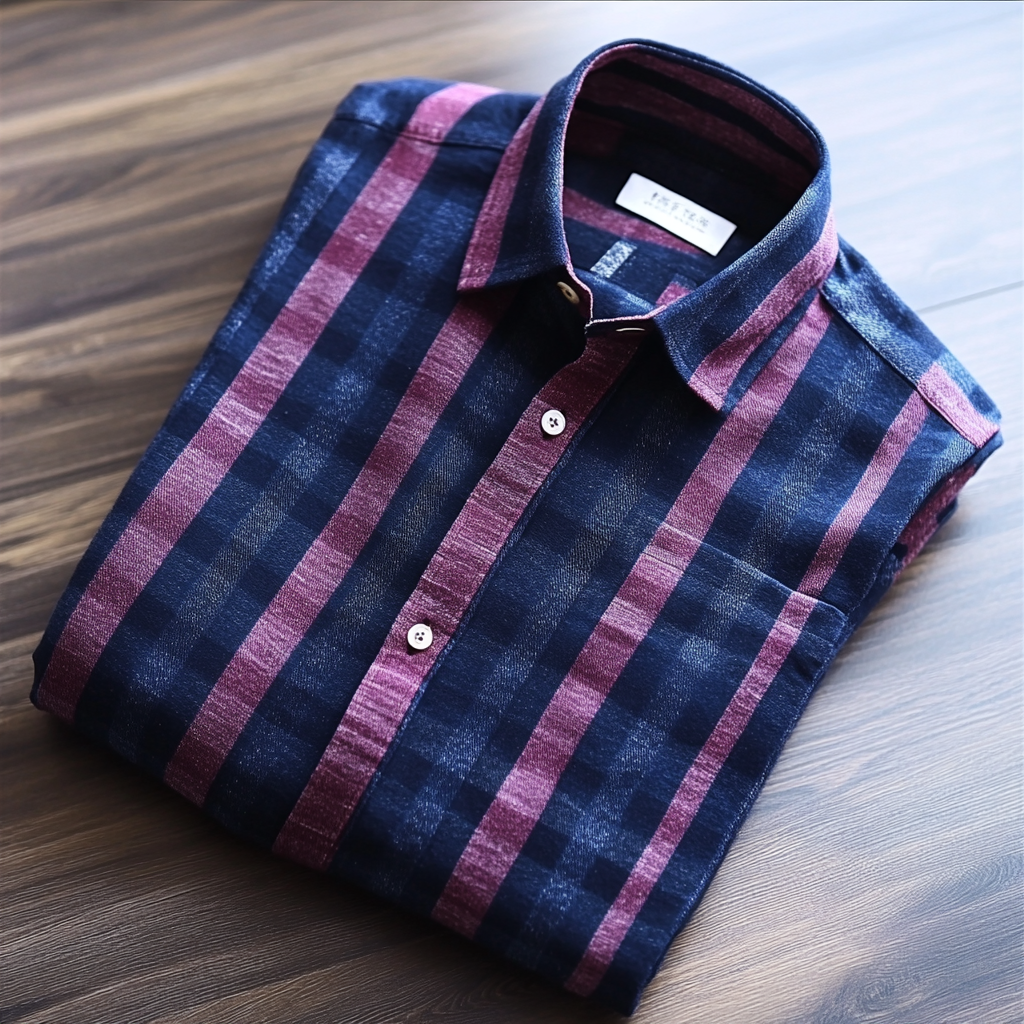 TomsloverMen's Business Long Sleeve Striped Shirt Regular-fit cotton 