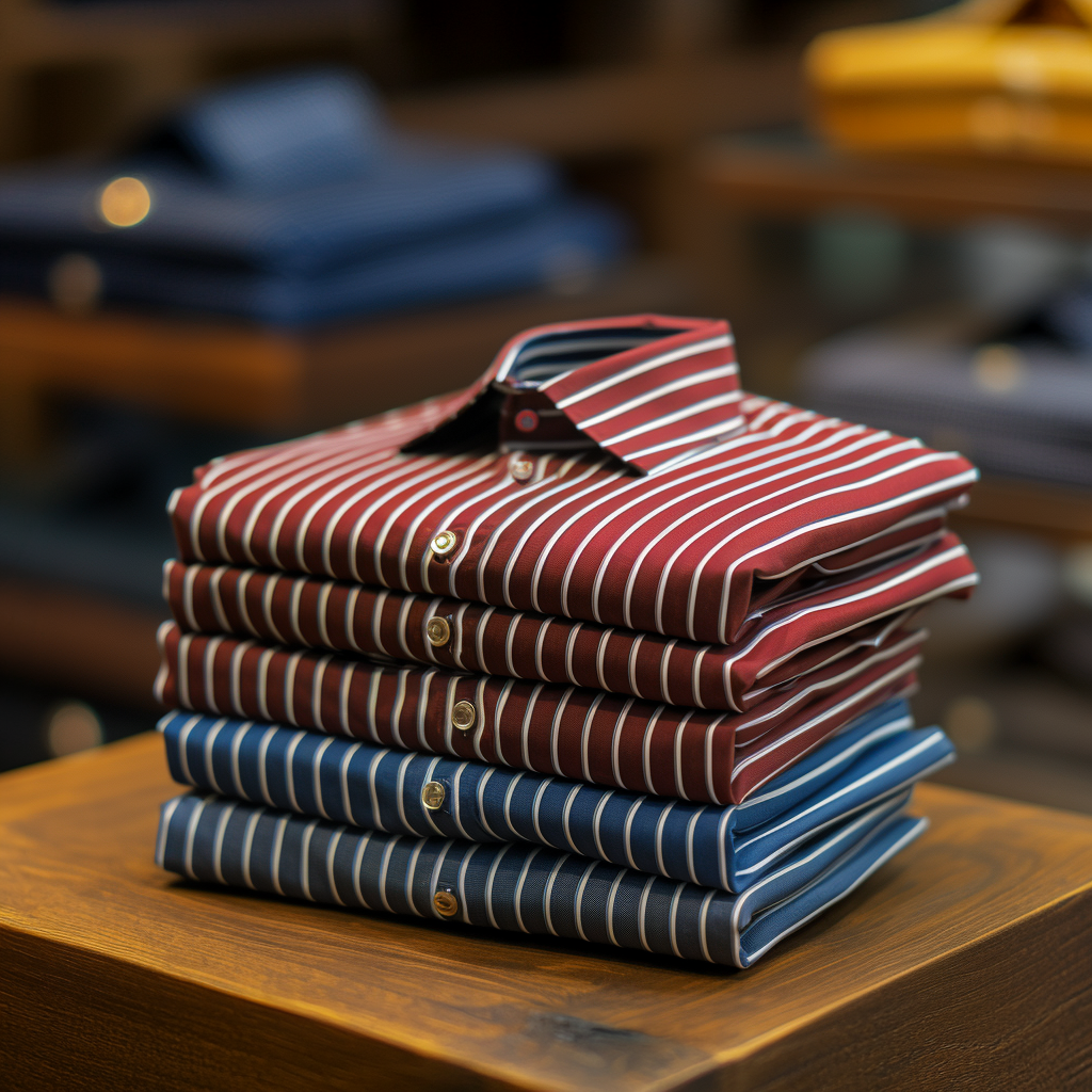 TomsloverMen's Business Long Sleeve Striped Shirt Regular-fit