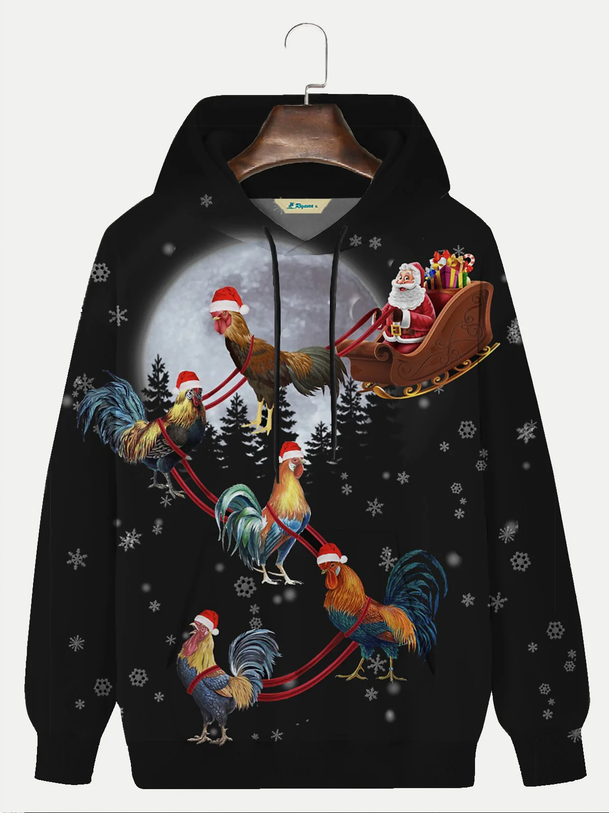 Men's Christmas Art Design Printed Hoodie