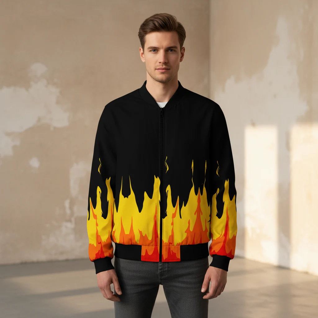 Men's Fashion Printed Zipper Jacket