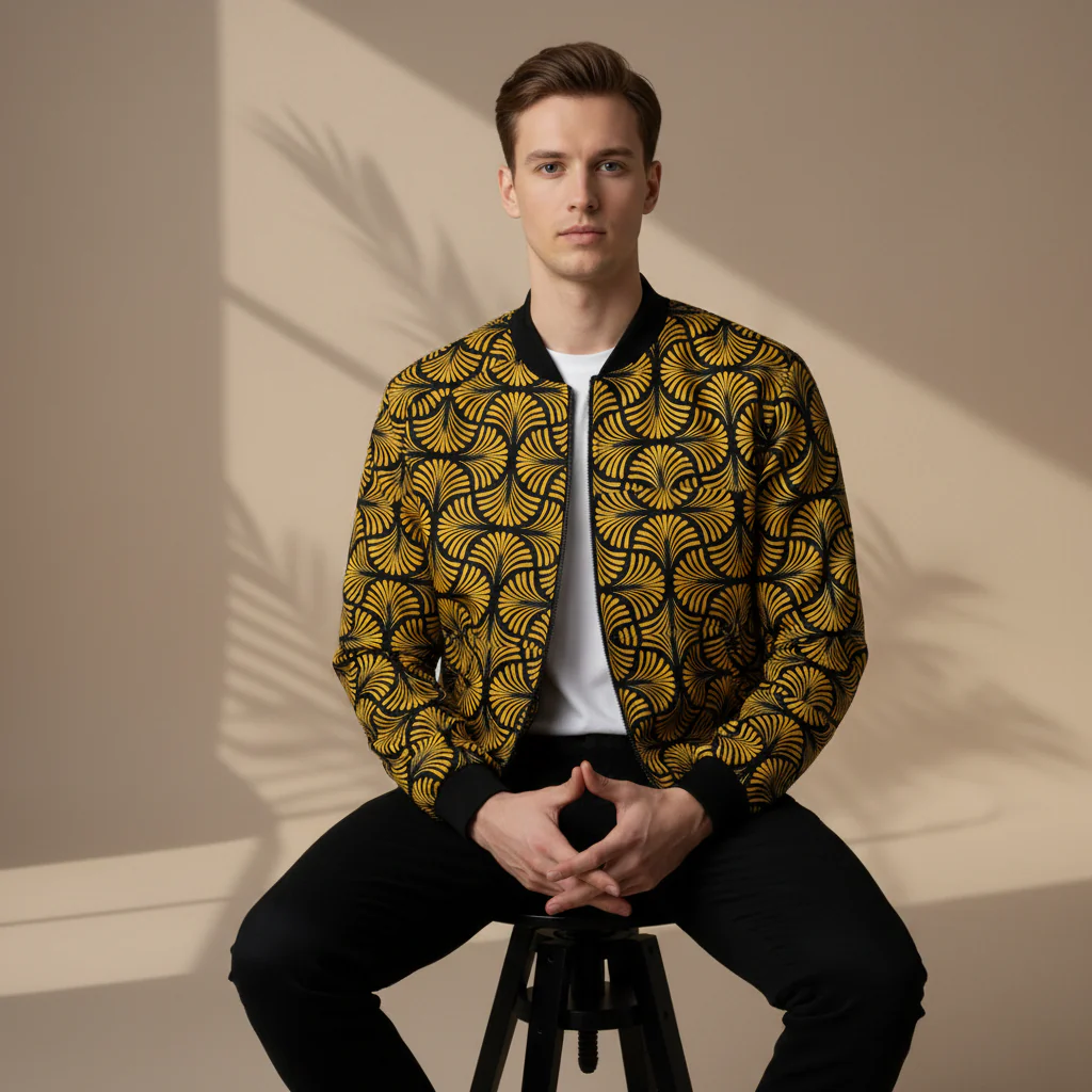 Men's Fashion Printed Zipper Jacket