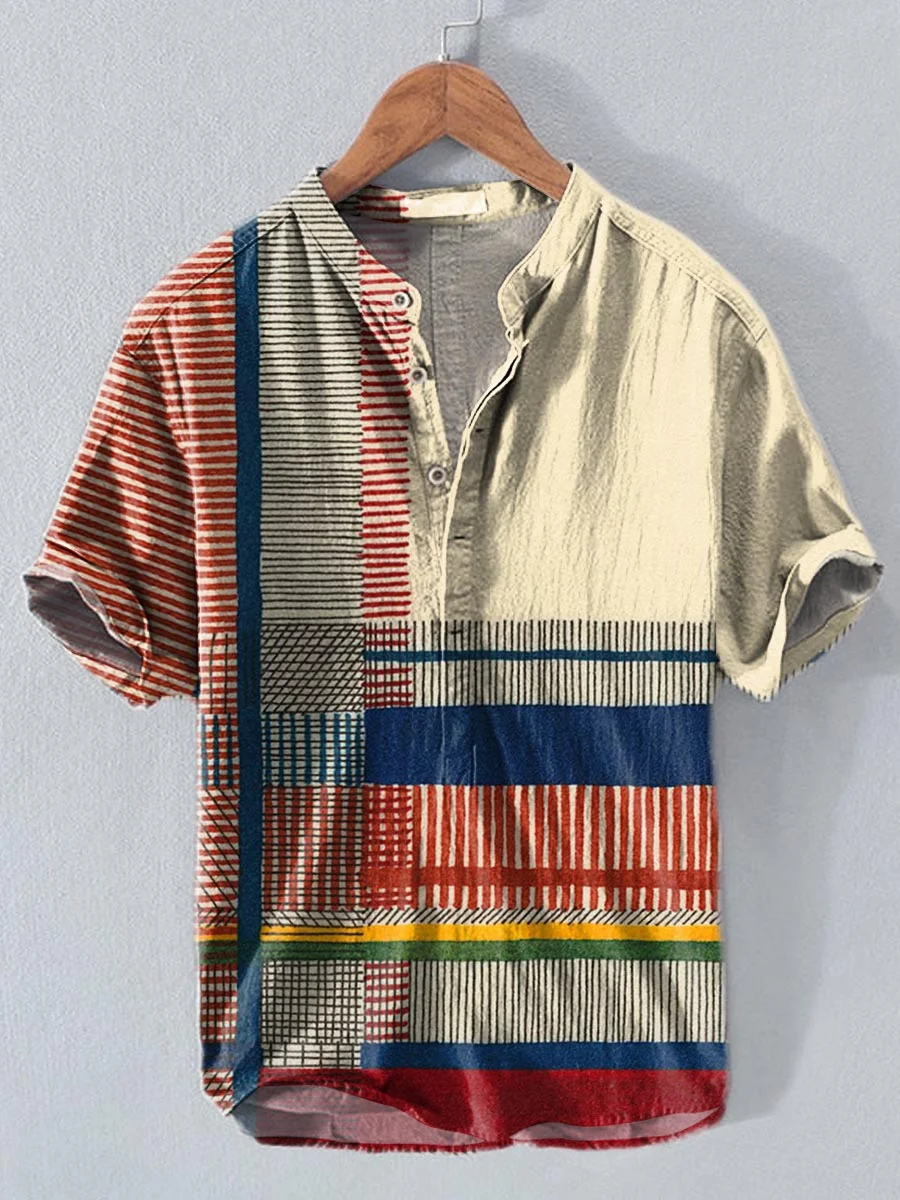 Men's Short-sleeved linen shirt