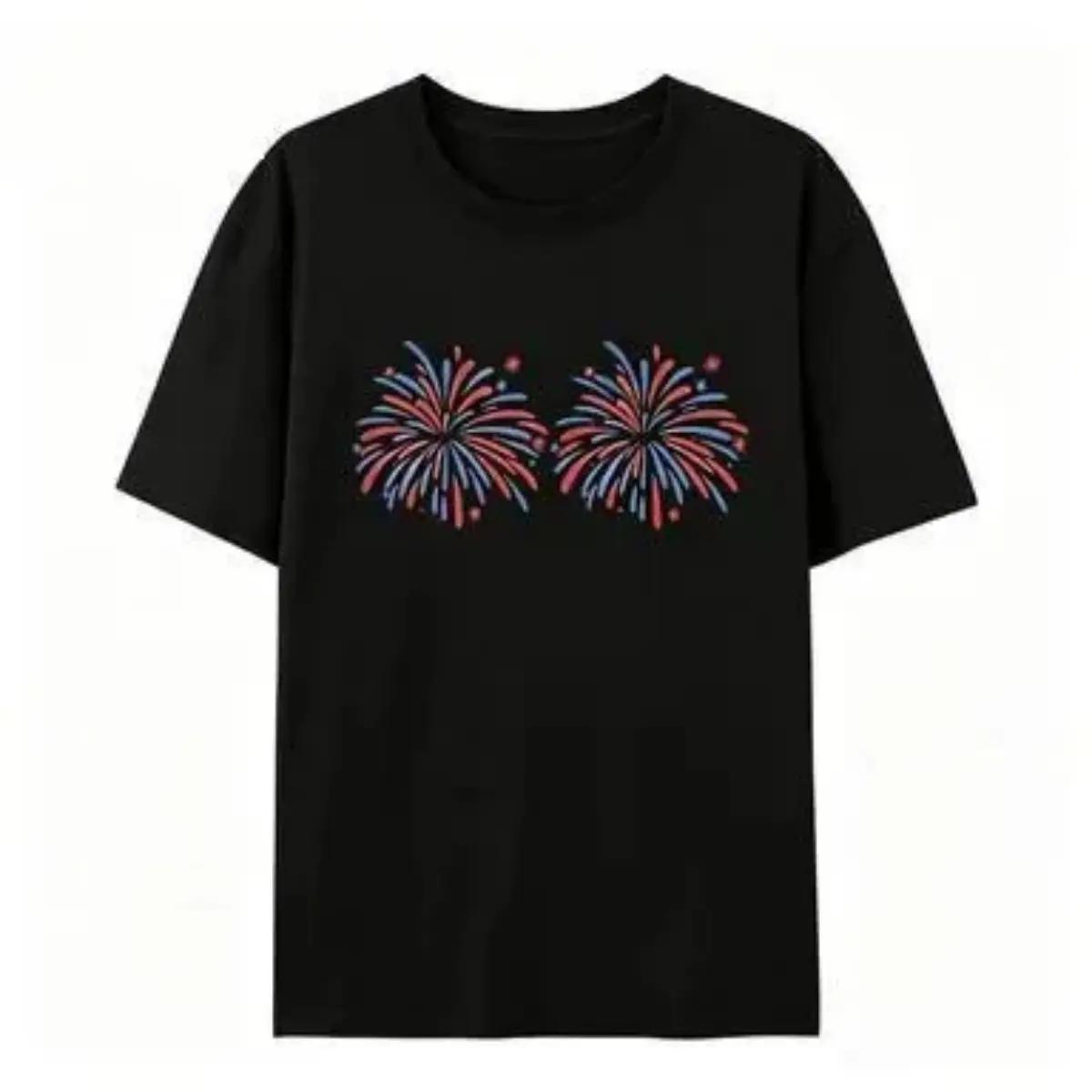 Unisex casual short-sleeved pullover  Printed Tee shirt