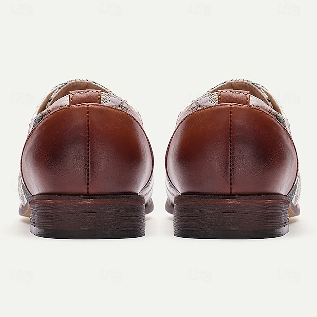 Men's embroidered round toe low heel front lace-up low-cut casual shoes