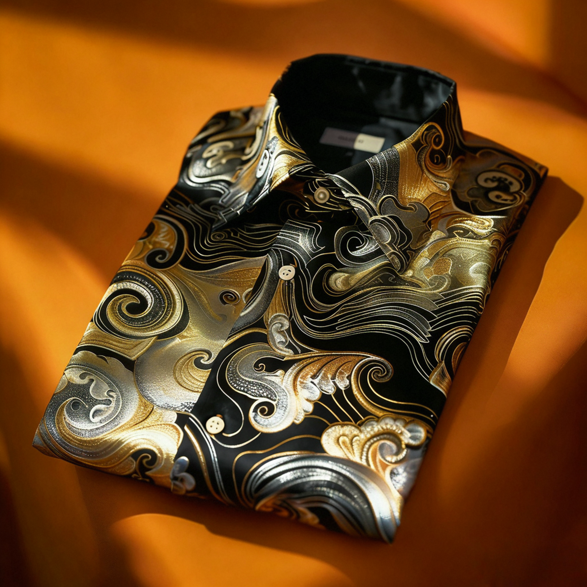 Men's Satin Luxe Long Sleeve Button Down Shirt