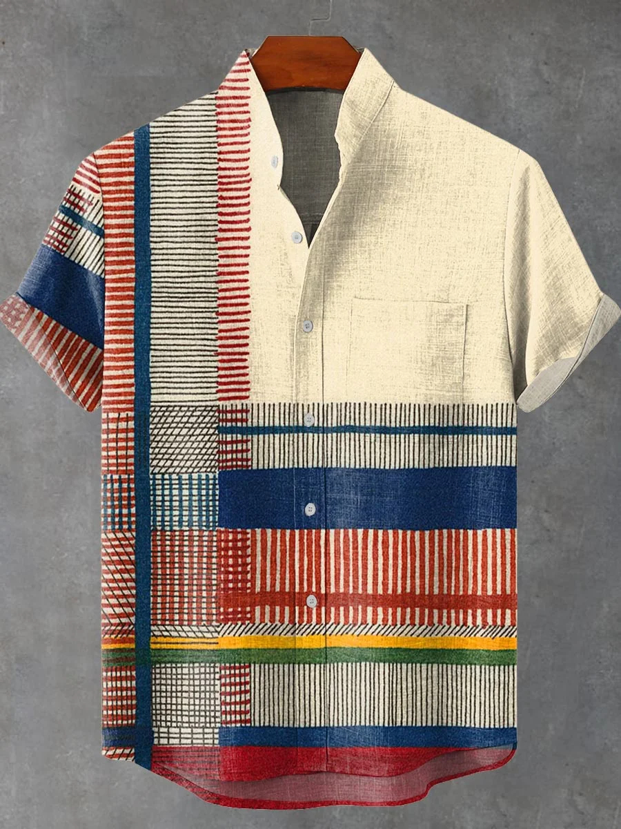 Men's Short-sleeved linen shirt