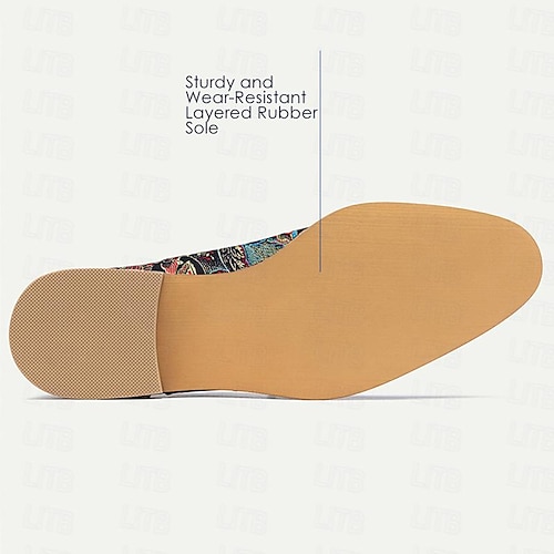 Classic embroidered men's shoes pointed toe lazy toe shoes