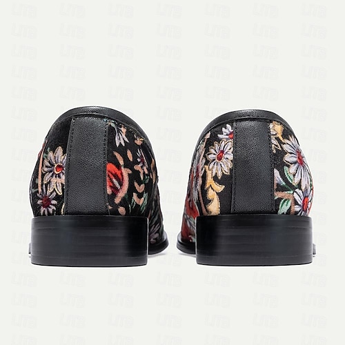 Classic embroidered men's shoes pointed toe lazy toe shoes