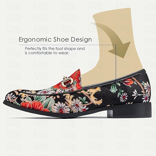 Classic embroidered men's shoes pointed toe lazy toe shoes