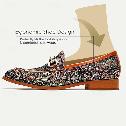 Classic embroidered men's shoes pointed toe lazy toe shoes