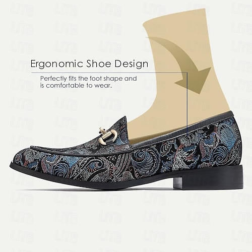 Classic embroidered men's shoes pointed toe lazy toe shoes