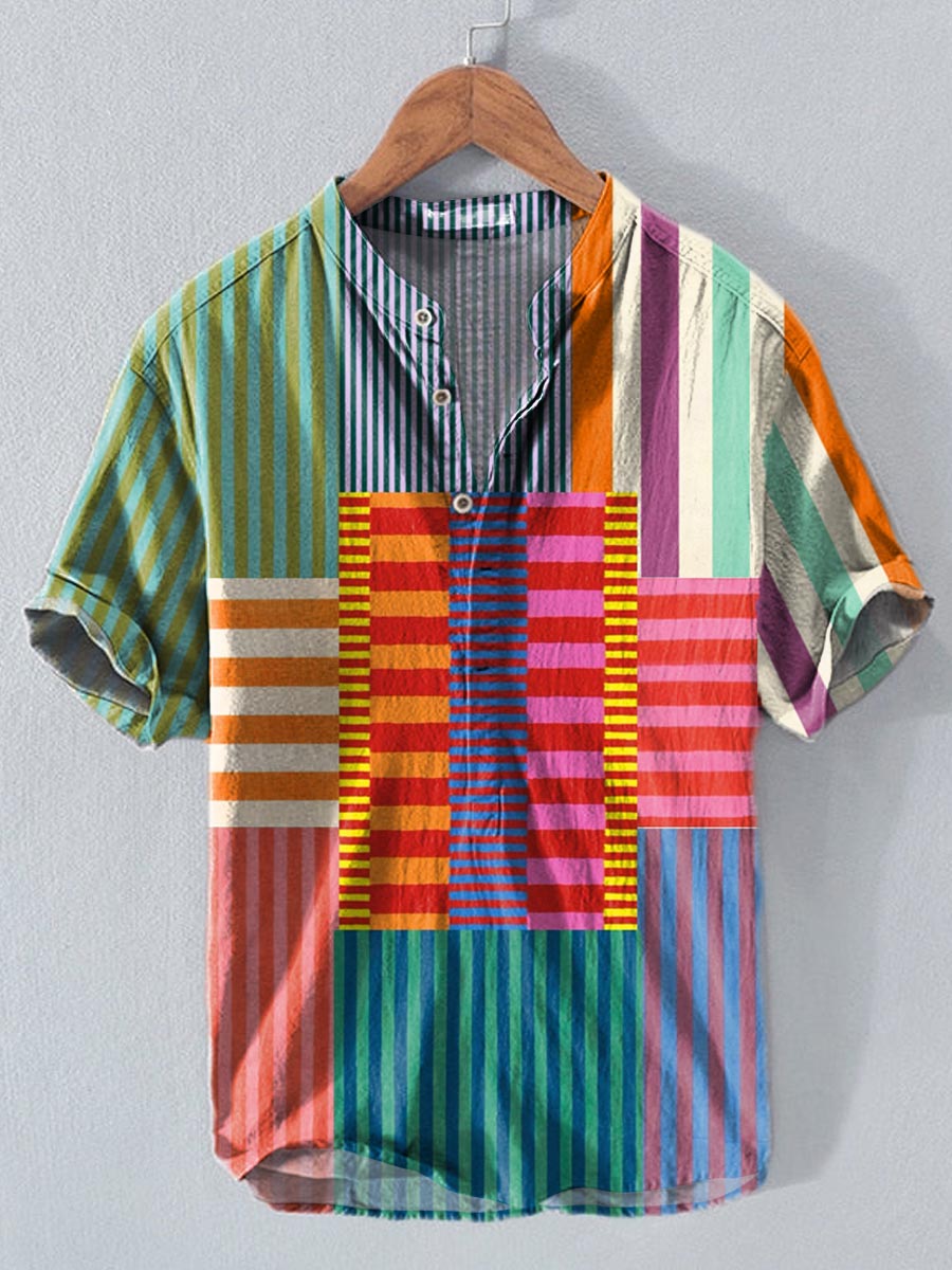 Men's Short-sleeved linen shirt