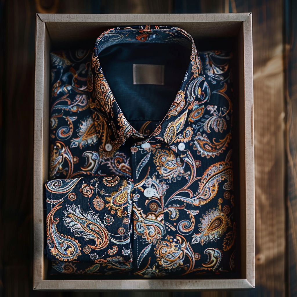TomsloverSelf-designed business casual printed shirt