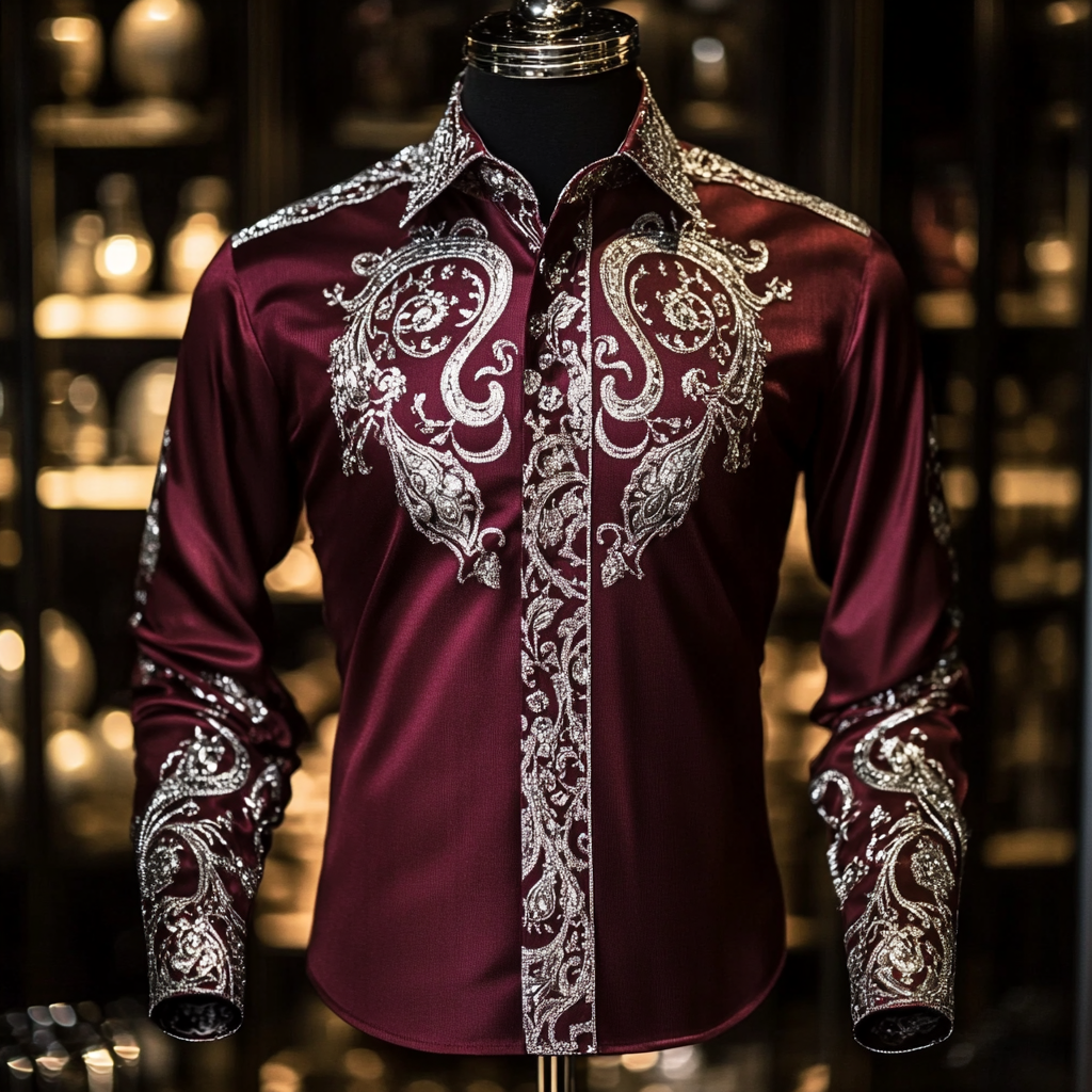 Men's luxe  print long sleeve shirt