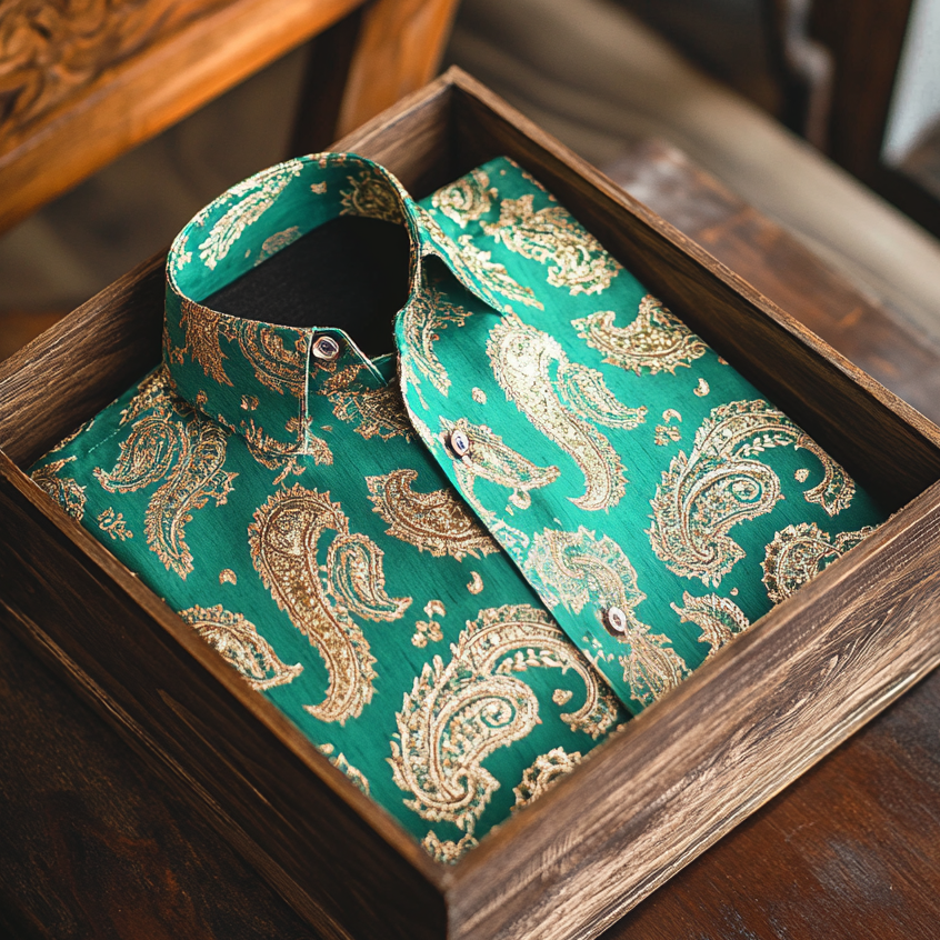 Men's Paisley Shirt Long Sleeve Winter