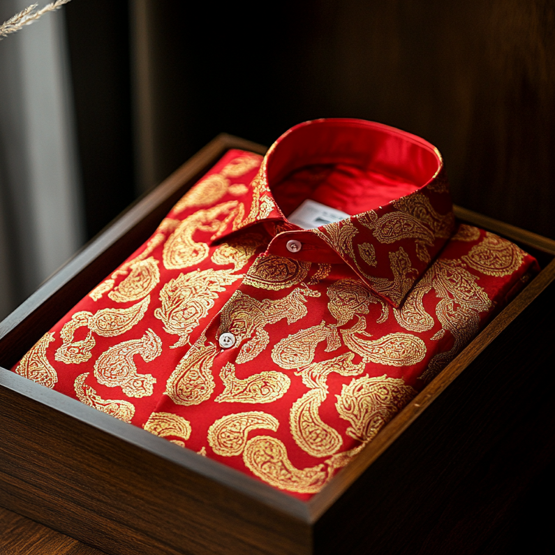 Men's Paisley Shirt Long Sleeve Winter