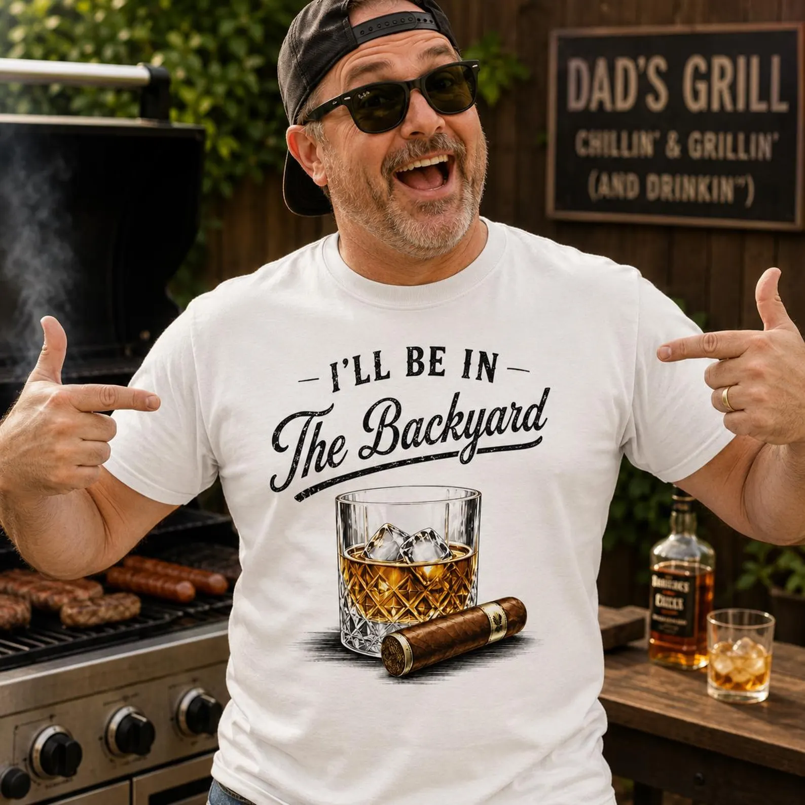 Men's casual short-sleeved pullover  Printed Tee shirt