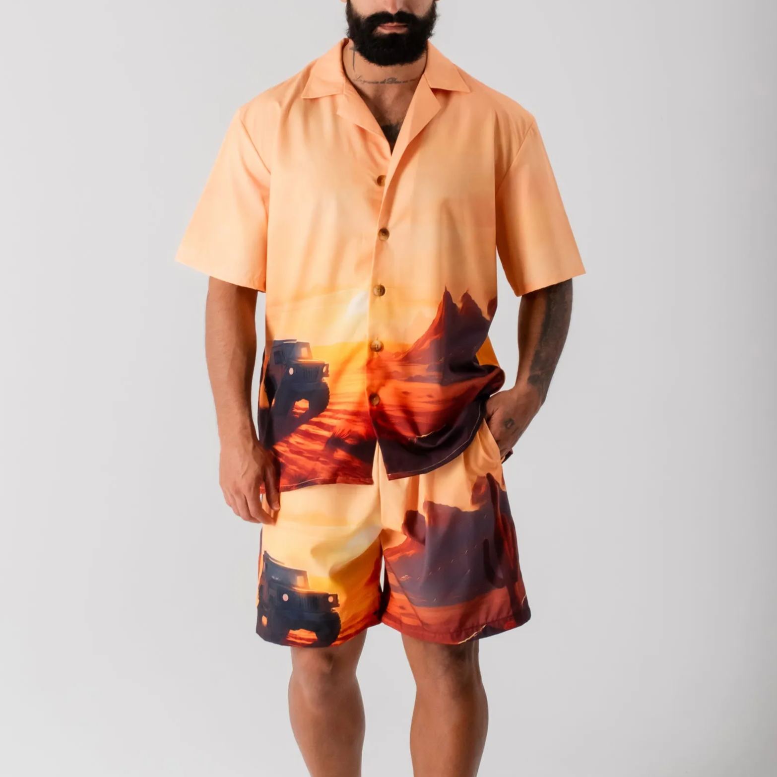 Men's Short-sleeved shirt set